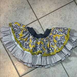 Persnickety Gray and Yellow Skater Skirt Size 3 Years